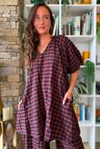 Bibi Gingham Pocket Tunic Rust